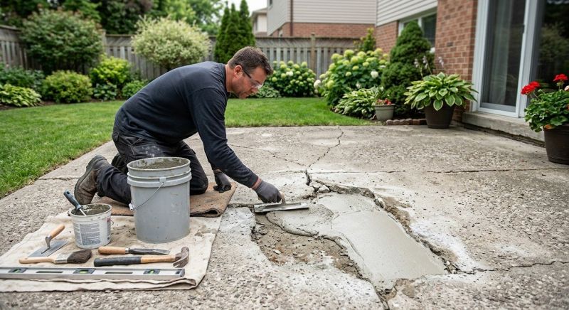 Cement Patio Repair in West Des Moines, IA
