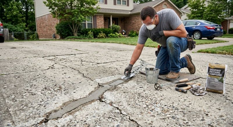 Concrete Driveway Crack Repair in Corpus Christi, TX