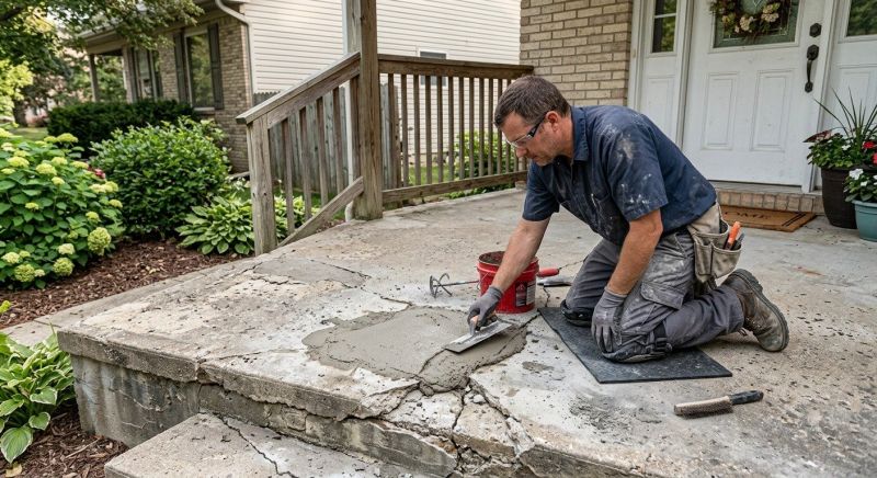 Entryway Concrete Repair in West Des Moines, IA