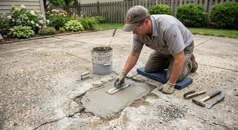 Cement Patio Repair in West Des Moines, IA
