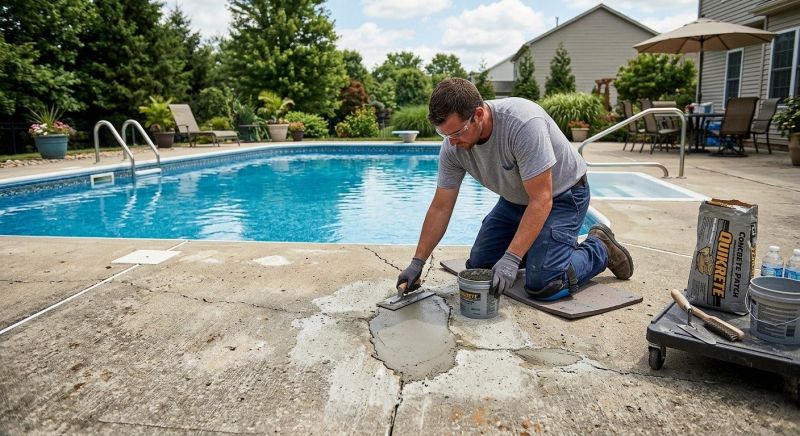Concrete Pool Patio Repair in Des Moines, IA