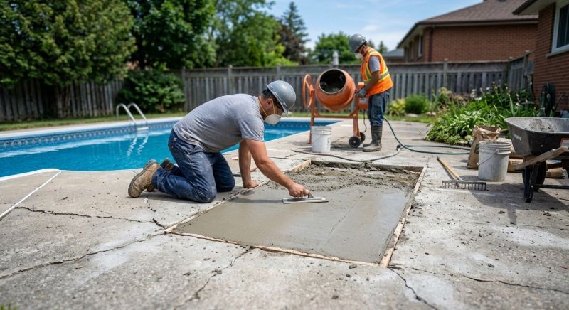 Concrete Pool Patio Repair in West Des Moines, IA
