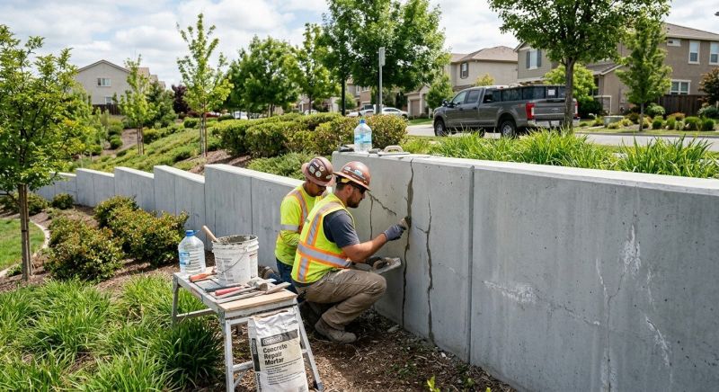 Concrete Retaining Wall Repair in Corpus Christi, TX
